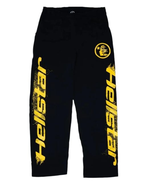HELLSTAR Blue Graphic-Print Track Pants for men