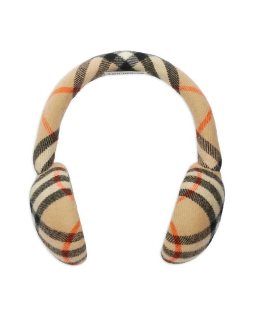 Burberry Metallic "Check" Wool Earmuffs