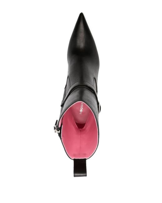 Botas Distressed con tacón de 120 mm DSquared² de color Black