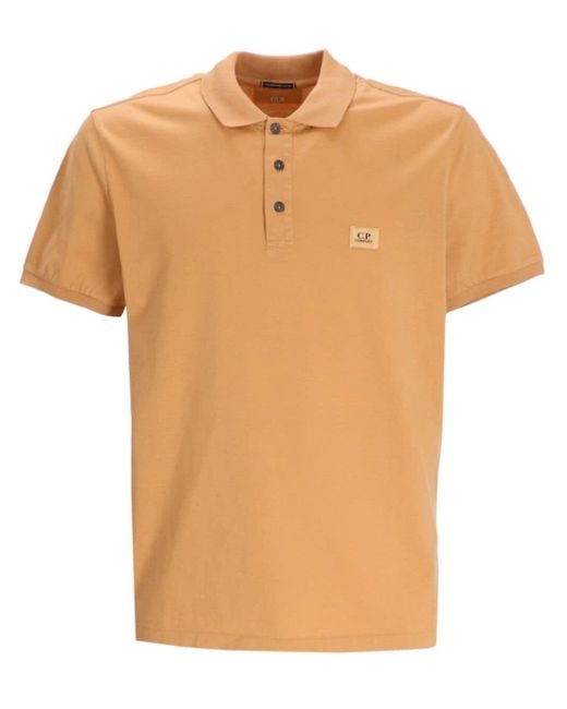 Polo en coton à logo appliqué C P Company pour homme en coloris Orange
