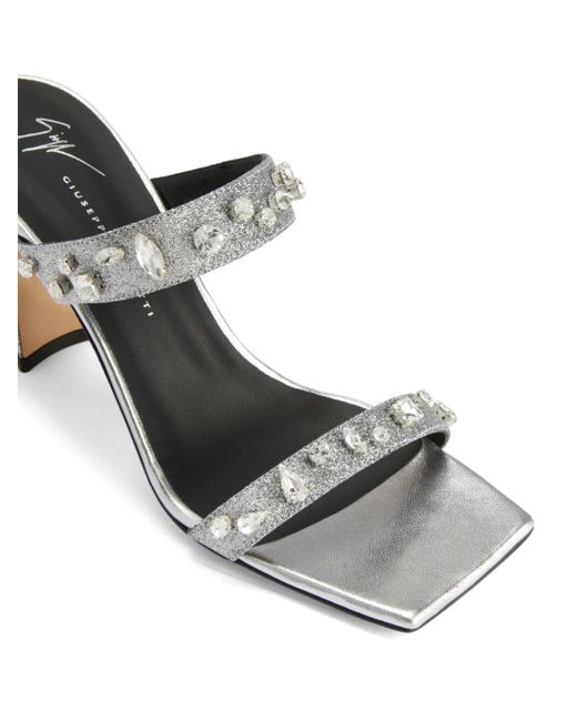 Giuseppe Zanotti White Flaminia 85Mm Crystal-Embellished Sandals