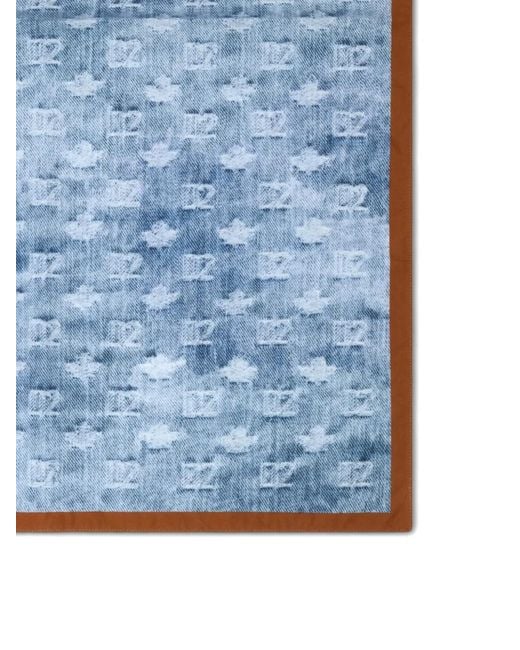 DSquared² Blue Monogram-Print Foulard for men