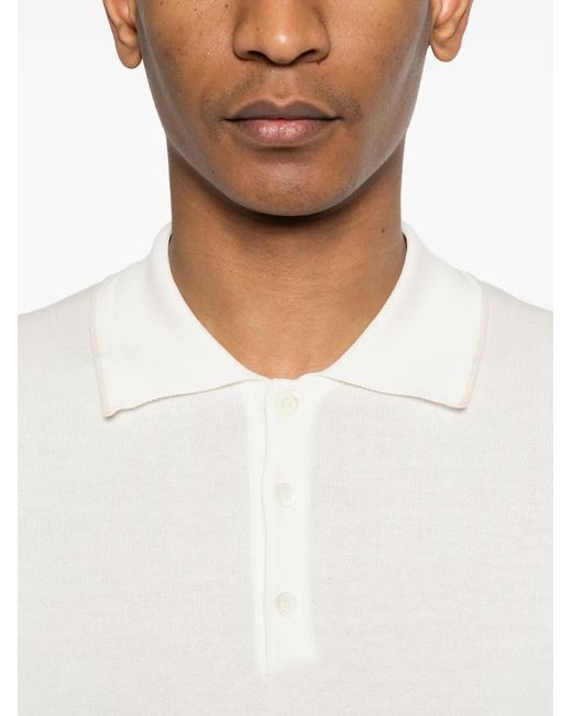 Canali White Short-Sleeve Polo Shirt for men
