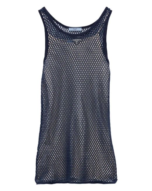 Prada Blue Mesh Mini Dress