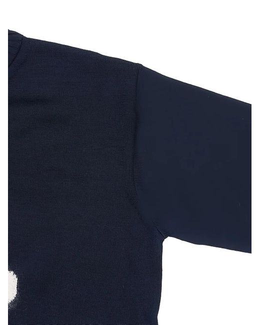 Max Mara Blue Anchor-Motif Knitted Midi Dress