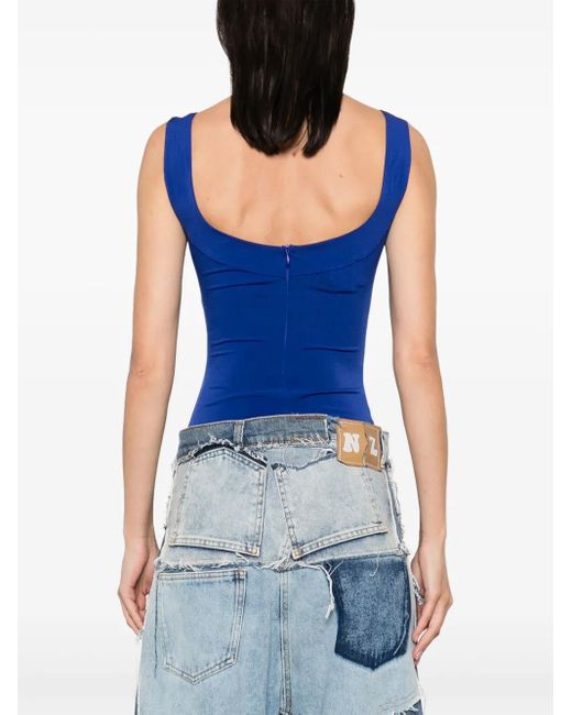Atu Body Couture Blue Square-Neck Bodysuit