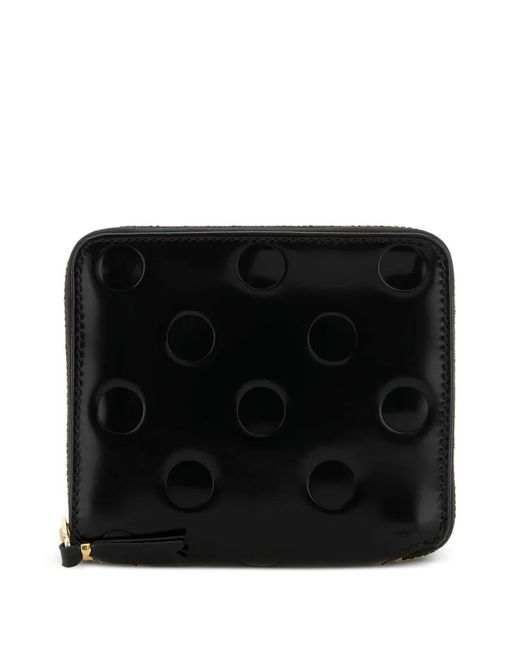 Comme des Garçons Black Polka Dot Leather Wallet