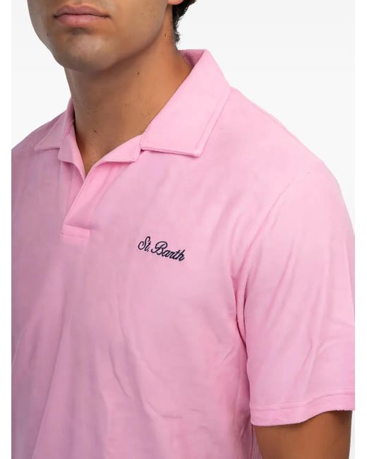 Mc2 Saint Barth Pink Short-Sleeved Polo Shirt for men