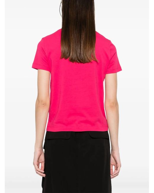Versace Jeans Couture Pink Logo-Print Cotton T-Shirt