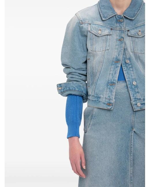 Victoria Beckham Blue Padded Denim Jacket