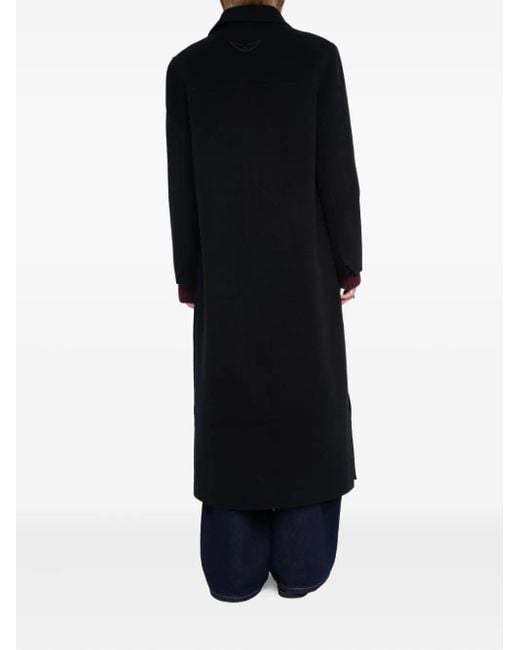 Zadig & Voltaire Black Patch-Pocket Single-Breasted Coat