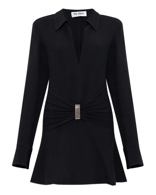 The Attico Black Mini Dress With Deep V-Neckline