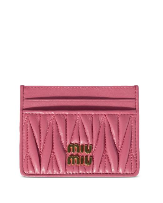 Miu Miu Pink Matelassé Cardholder