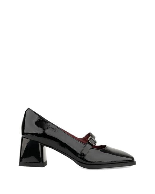 Linda Baumann Black Buckle Strap Pumps