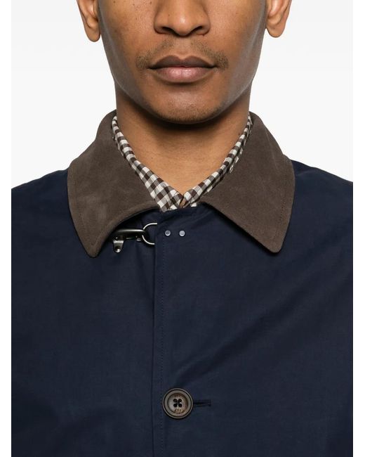 Fay Blue Button Collar Coat for men