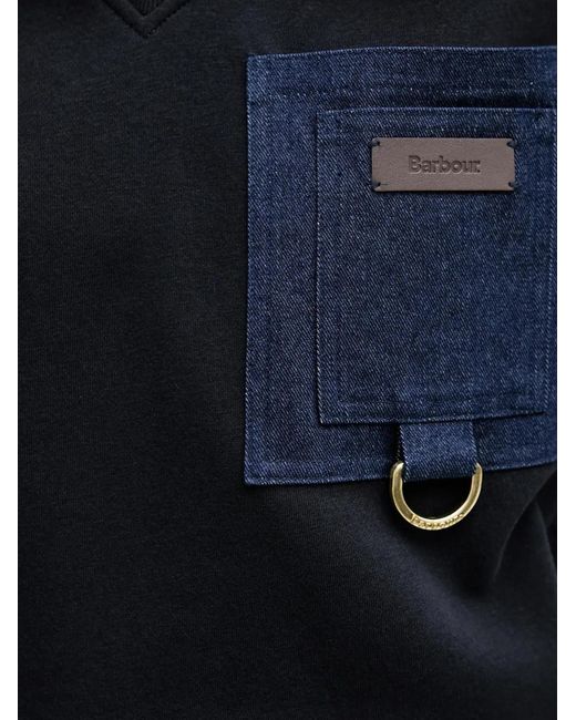 Barbour Blue Saima Denim Pocket Sweater