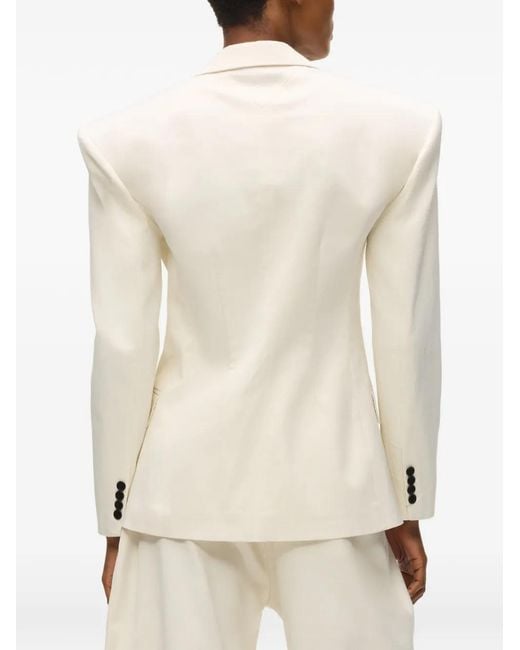 Karl Lagerfeld White Natural 1 Button Studio Blazer