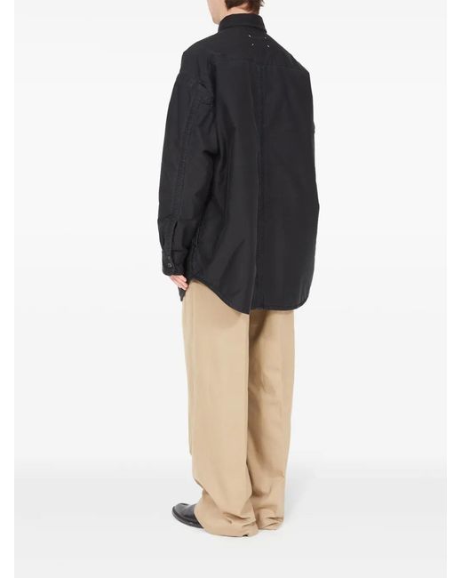 Maison Margiela Blue Long-Sleeve Cotton Shirt for men