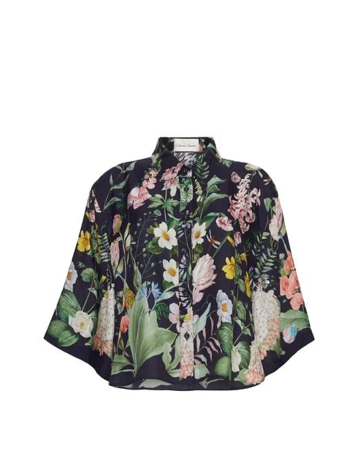 Cara Cara Gray Calvia Floral-Print Shirt