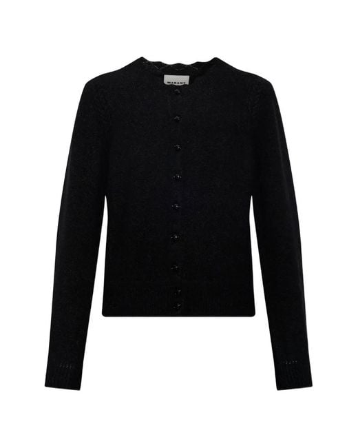 Isabel Marant Black Naia Scalloped-Edge Cardigan