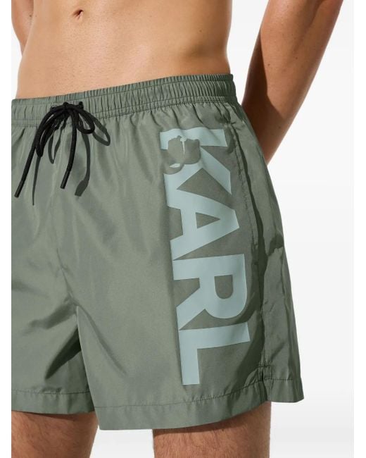 Bañador con logo Karl Lagerfeld de hombre de color Green
