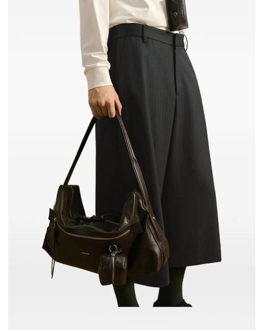 CROQUIS Gray Relaxed-Fit Curved-Leg Trousers for men