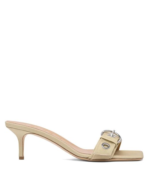 Aeyde Natural 55Mm Ilvy Buckle-Detail Square-Toe Sandals