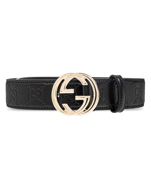 Gucci Black Interlocking G Buckle Belt