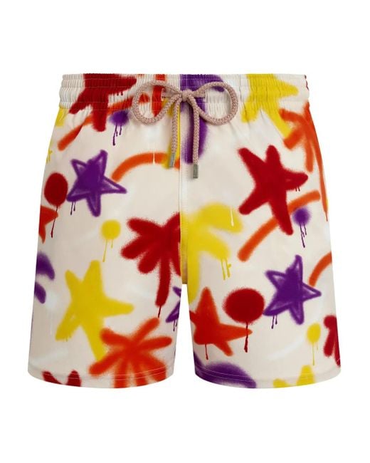 Vilebrequin Orange X Palm Angels Spray Paint Swim Shorts for men