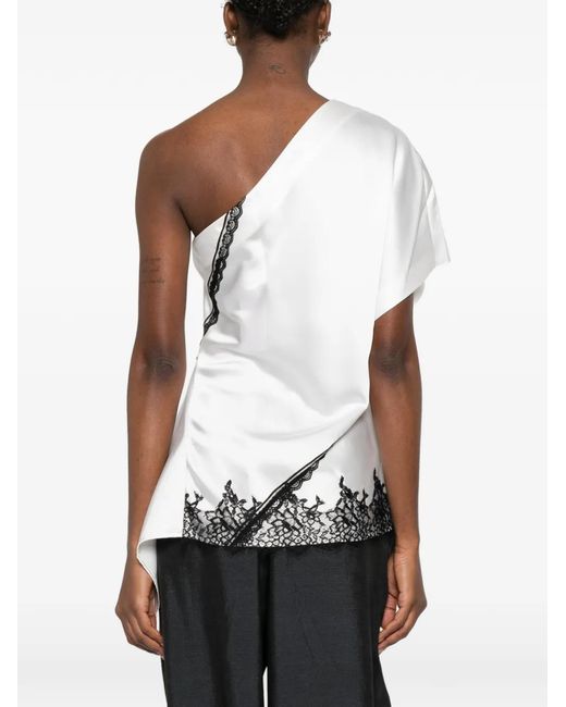 IRO White Topazi Lace-Trim Top