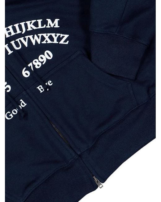 Vetements Blue Alphabet-Print Zip-Up Hoodie