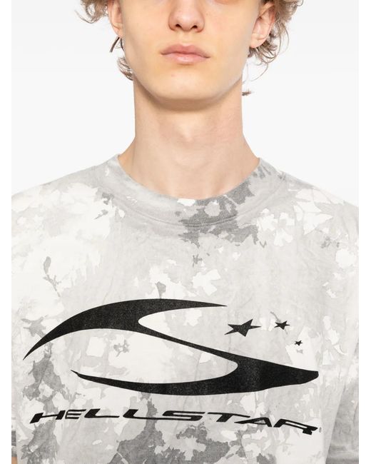 HELLSTAR Gray Graphic Print T-Shirt for men