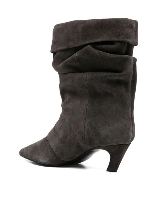 Ash Black 50Mm Slouch-Effect Pointed-Toe Boots