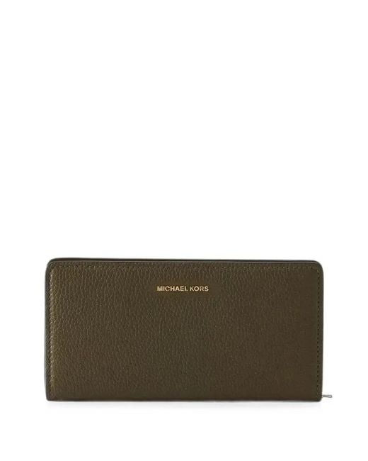 Michael Kors Brown Grainy-Leather Snap-Fastening Wallet