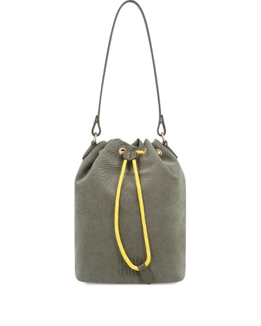 Miu Miu Green Gabardine Bucket Bag