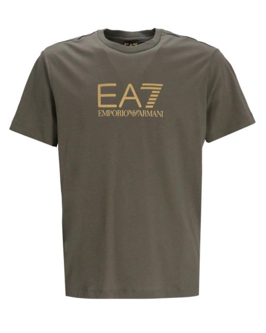 EA7 T-Shirt mit Logo-Print in Green für Herren