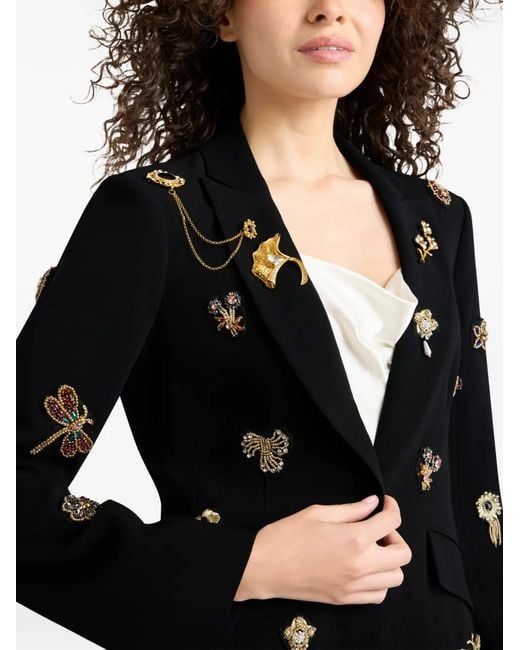 Cinq À Sept Black Cheyenne Brooches Blazer