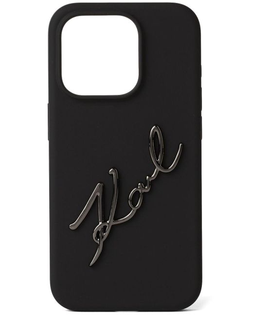 Karl Lagerfeld Black K/signature Iphone 15 Pro Case