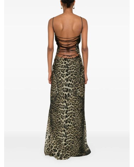 Jean Paul Gaultier Leopard-print Gown in Green | Lyst