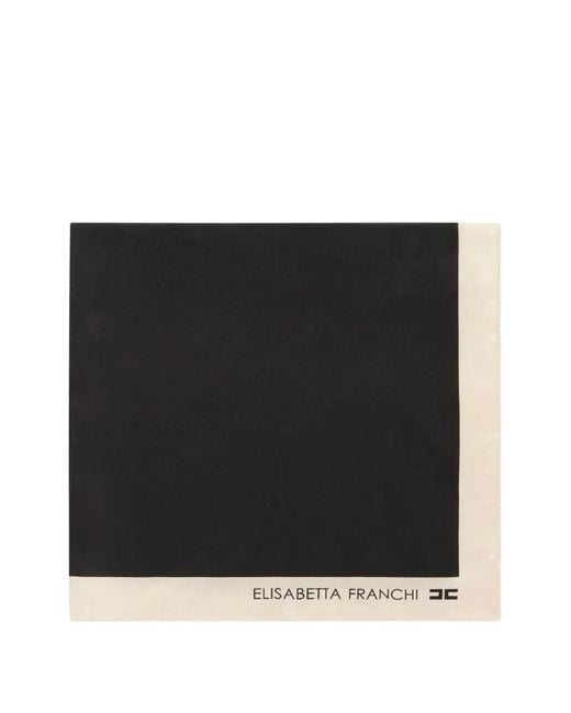 Elisabetta Franchi Silk Scarf in Black | Lyst