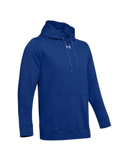 Under Armour Blue Hustle Fleece Texture Hoodie for men