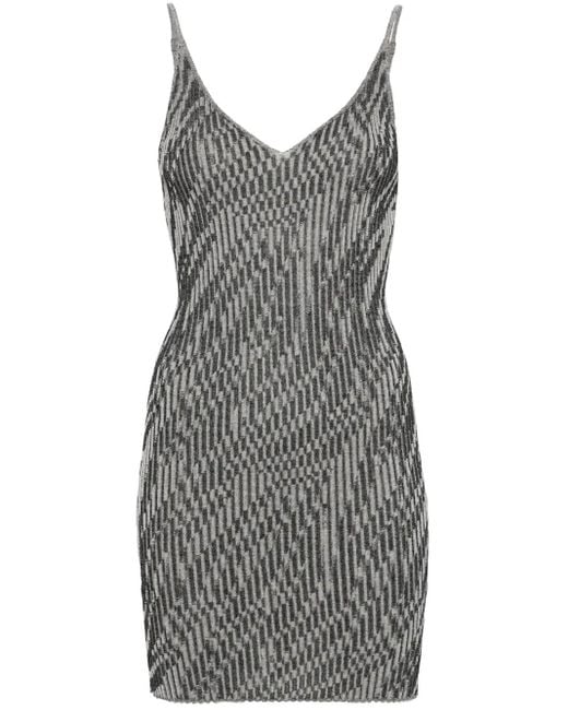 Robe Courte À Motif Zébré En Jacquard Jacquemus en coloris Gray