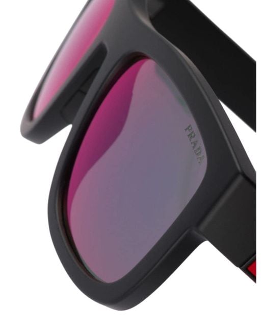 Prada Blue Linea Rossa Active Square-frame Sunglasses for men