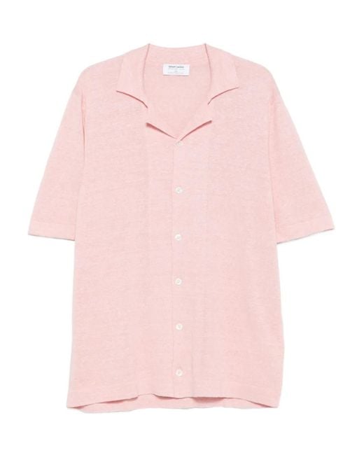 メンズ Gran Sasso ショートスリーブ シャツ Pink