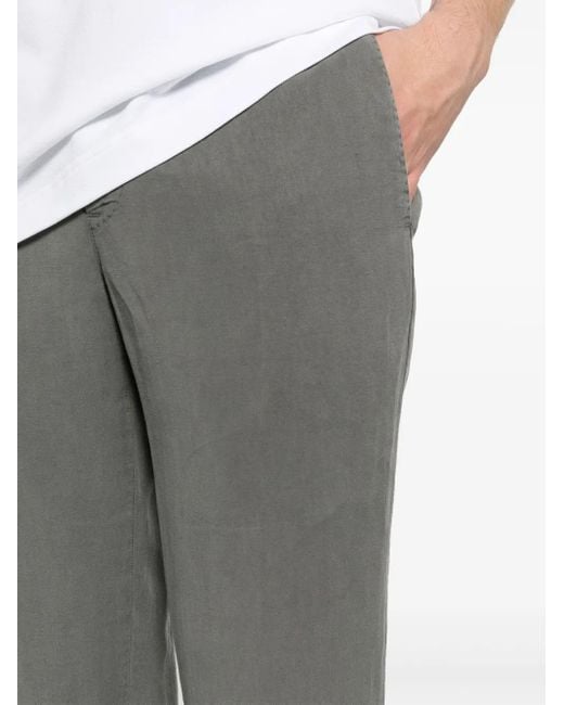 PT Torino Gray Drawstring-Fastening Trousers for men