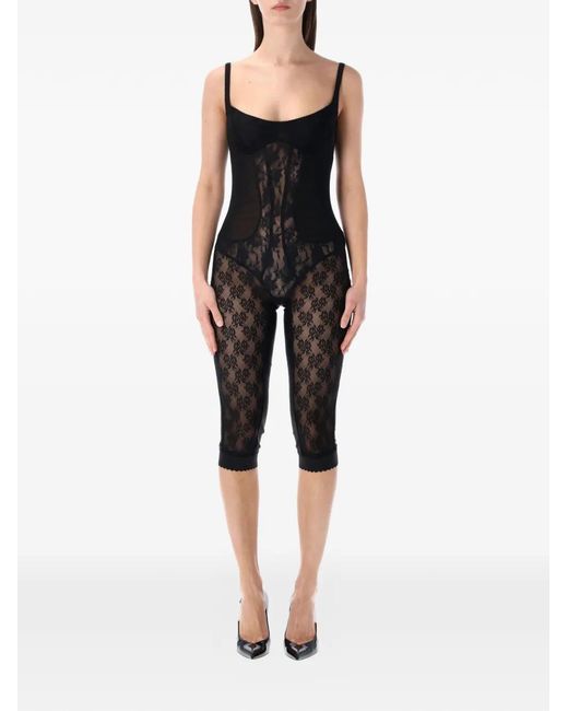 The Attico Black Lace Jumpsuit