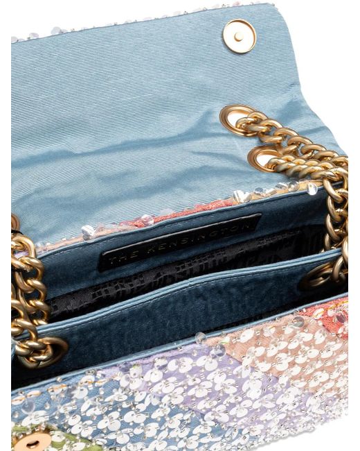 Kurt Geiger White Kensington Sequin-Embellished Shoulder Bag