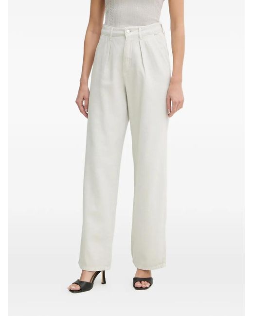 Fracomina White Pleat-Detail Trousers