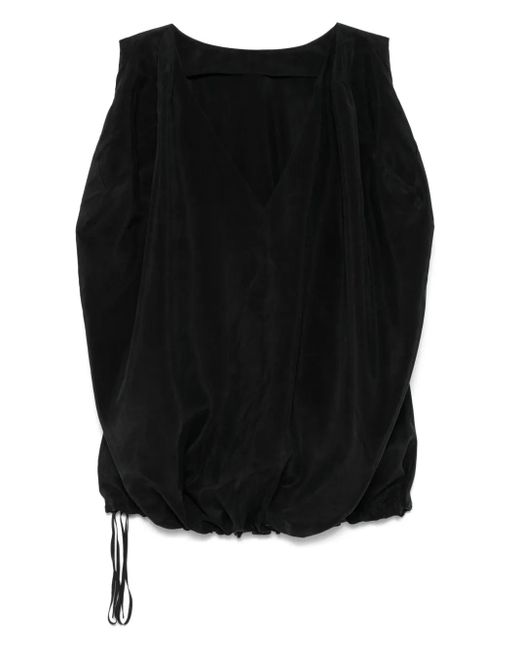 Another Tomorrow Black Drawstring Top