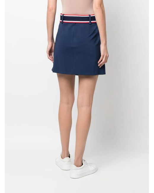 Pinko Blue Belted-Waist Mini Skirt